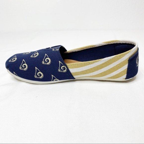 NFL RAMS - Los Angeles Rams Canvas Striped Slip On Shoe 9-10 Loafers Women’s - Picture 4 of 10